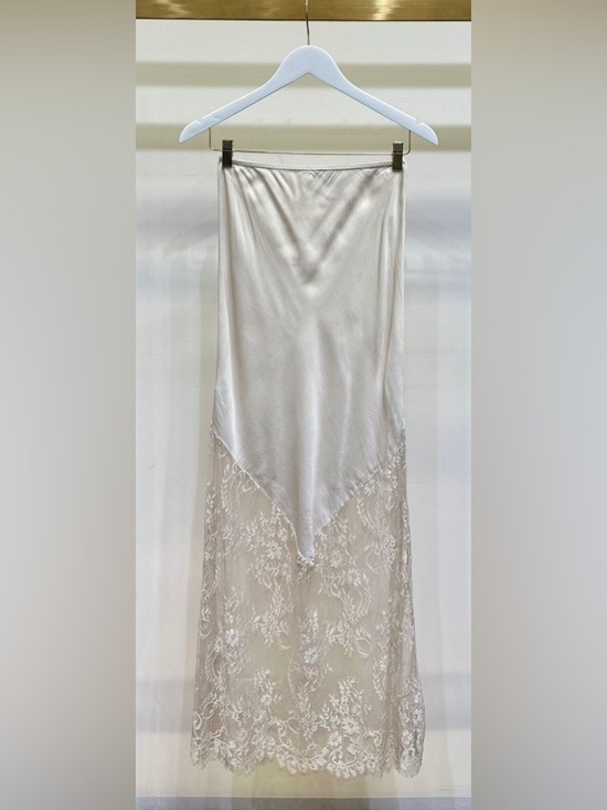 Milio Milano Dresses & Skirts - (6324-BGE) VISCOSE MAXI SKIRT WITH LACE HEM
